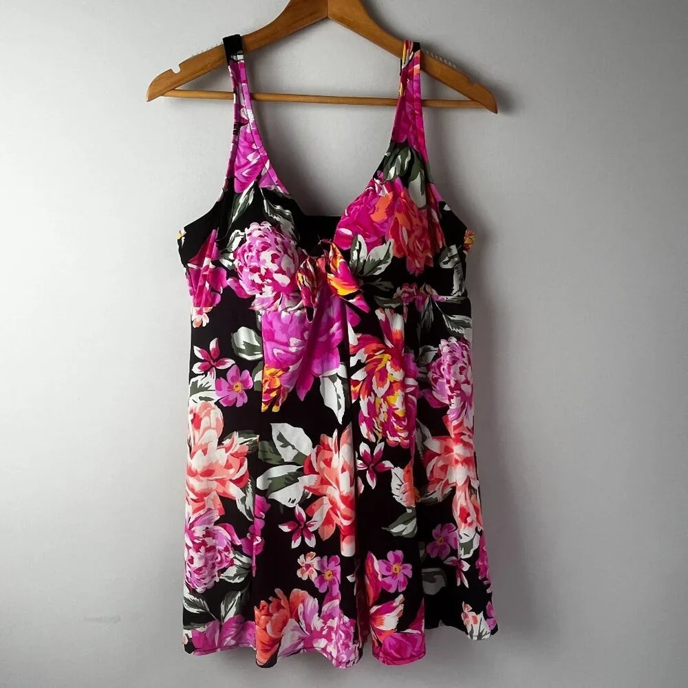 2/$30 Bal Harbour Swim One Piece Dress Size 18